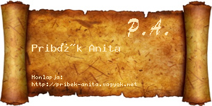 Pribék Anita névjegykártya