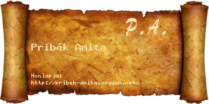 Pribék Anita névjegykártya